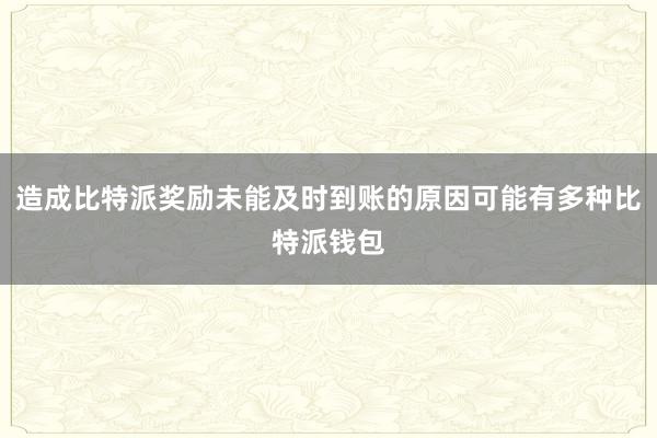 造成比特派奖励未能及时到账的原因可能有多种比特派钱包