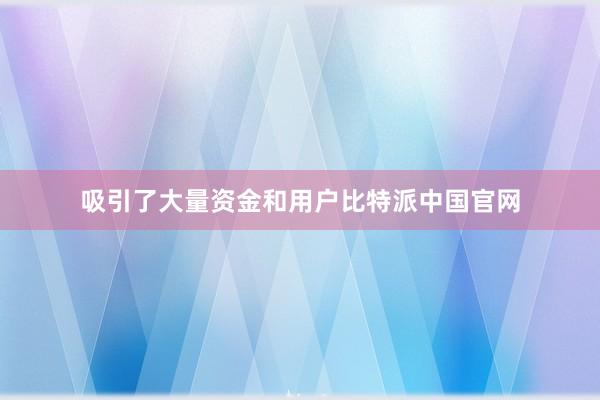 吸引了大量资金和用户比特派中国官网