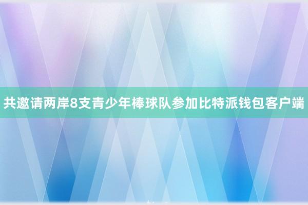 共邀请两岸8支青少年棒球队参加比特派钱包客户端