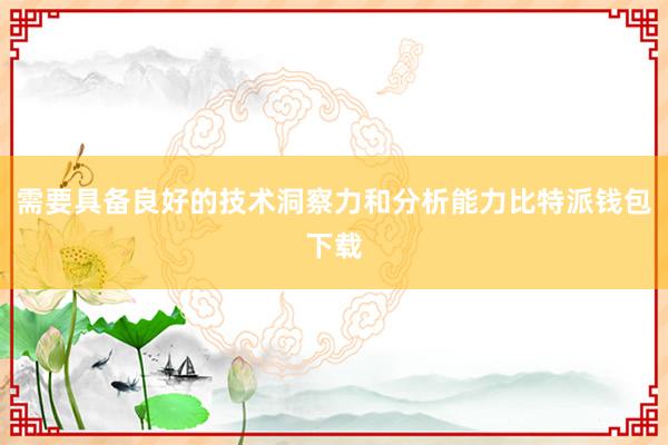 需要具备良好的技术洞察力和分析能力比特派钱包下载