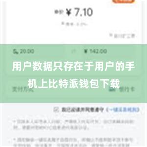 用户数据只存在于用户的手机上比特派钱包下载